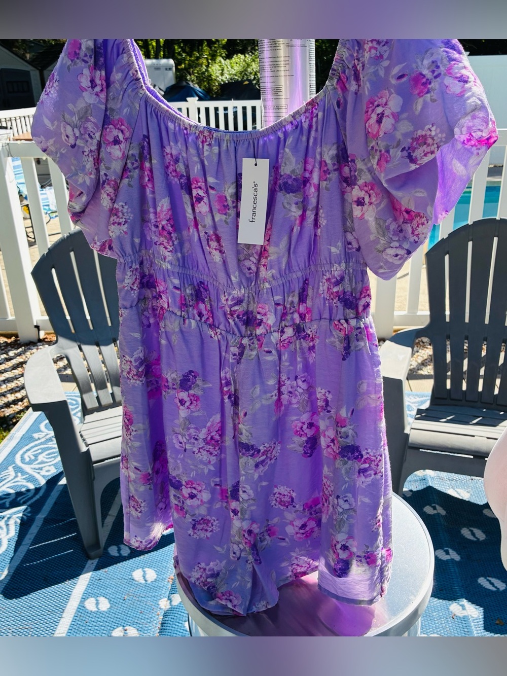 Francesca’s Romper lilac flower size L